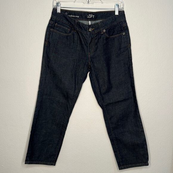 LOFT Modern Crop Dark Blue Jeans Size 2/26 - Picture 1 of 5